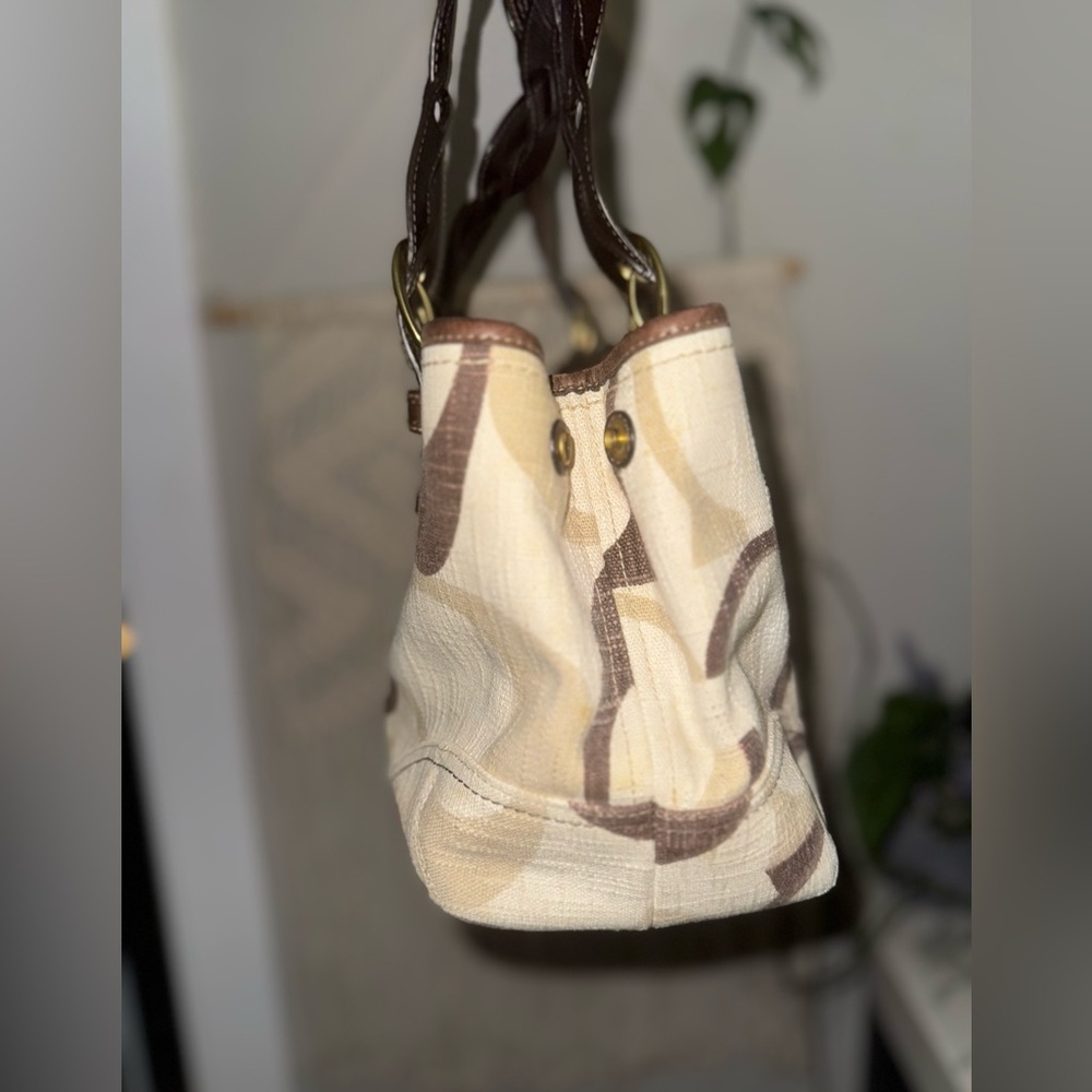 Coach Medium Tonal C Denim Satchel Purse #12195 Braided Handles - Picture 3 of 8